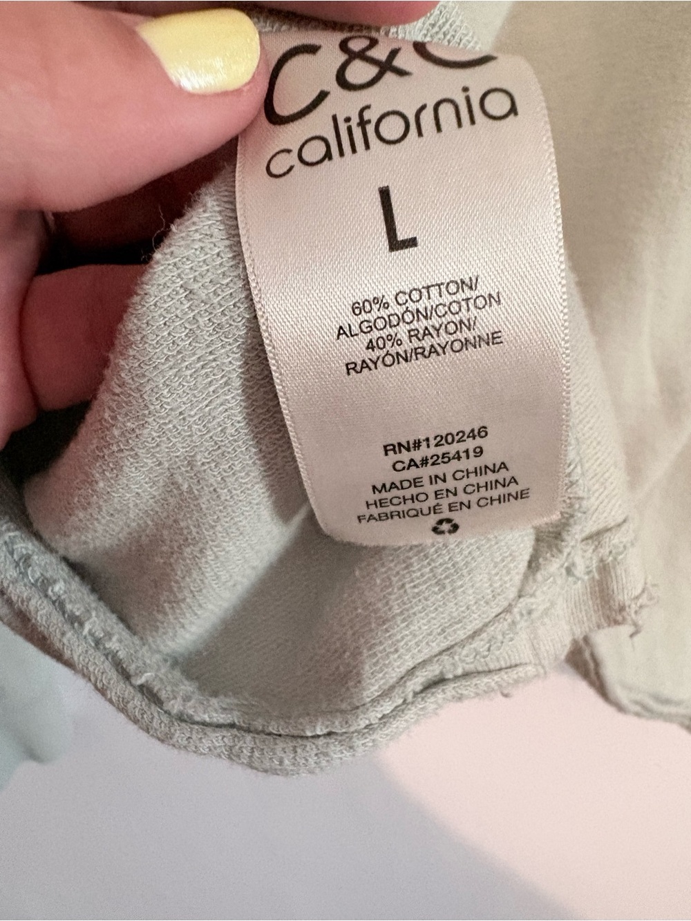 C&C California Sage Crewneck Sweatshirt with embroidered sun - Picture 7 of 7